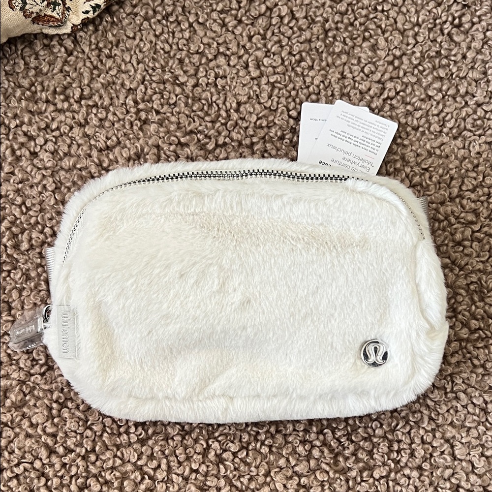 Lululemon Cream Plush Fleece Belt Bag